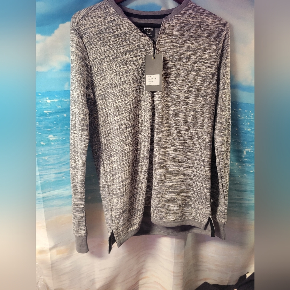 Indigo Star‎ NWT Mens Knit Henley Heather Dark Gray Cody Size Small